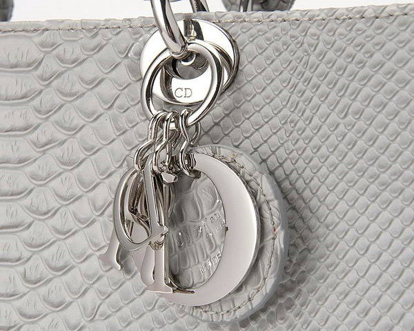 replica jumbo lady dior snake leather bag 6322 grey